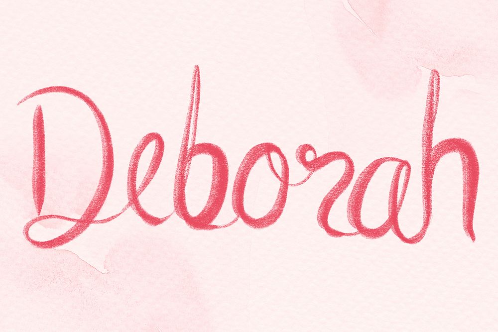 Pink Deborah name psd lettering font