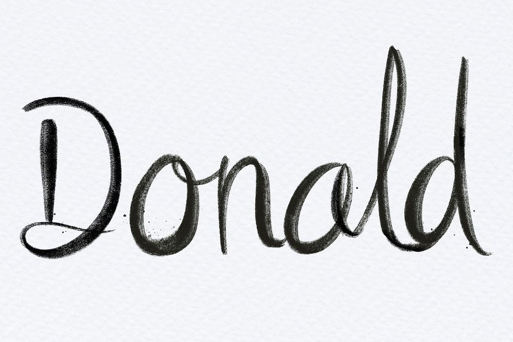 Hand drawn Donald font typography