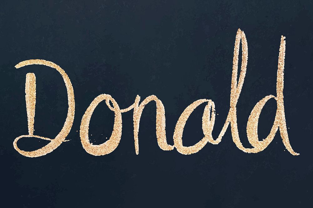 Donald sparkling gold font vector typography