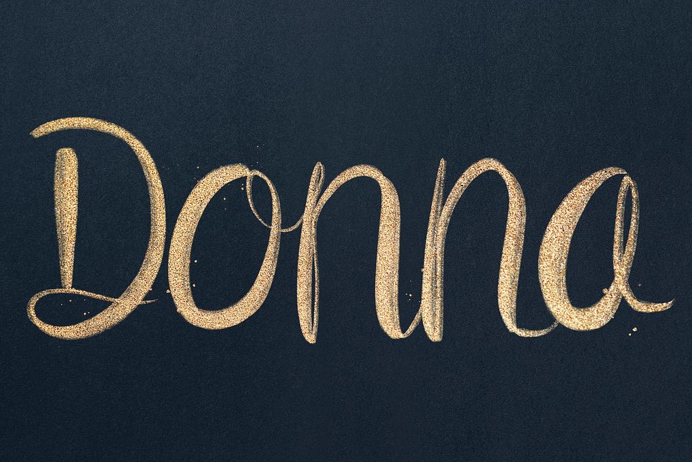 Sparkling gold font Donna psd typography
