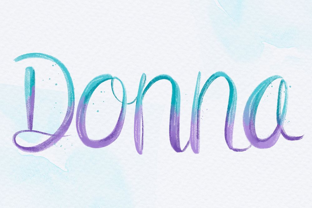 Donna name hand lettering font