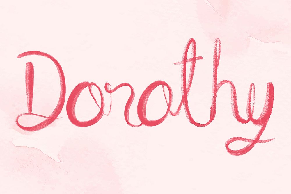 Dorothy name lettering pink vector font