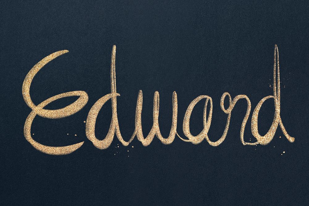 Edward sparkling gold font psd typography
