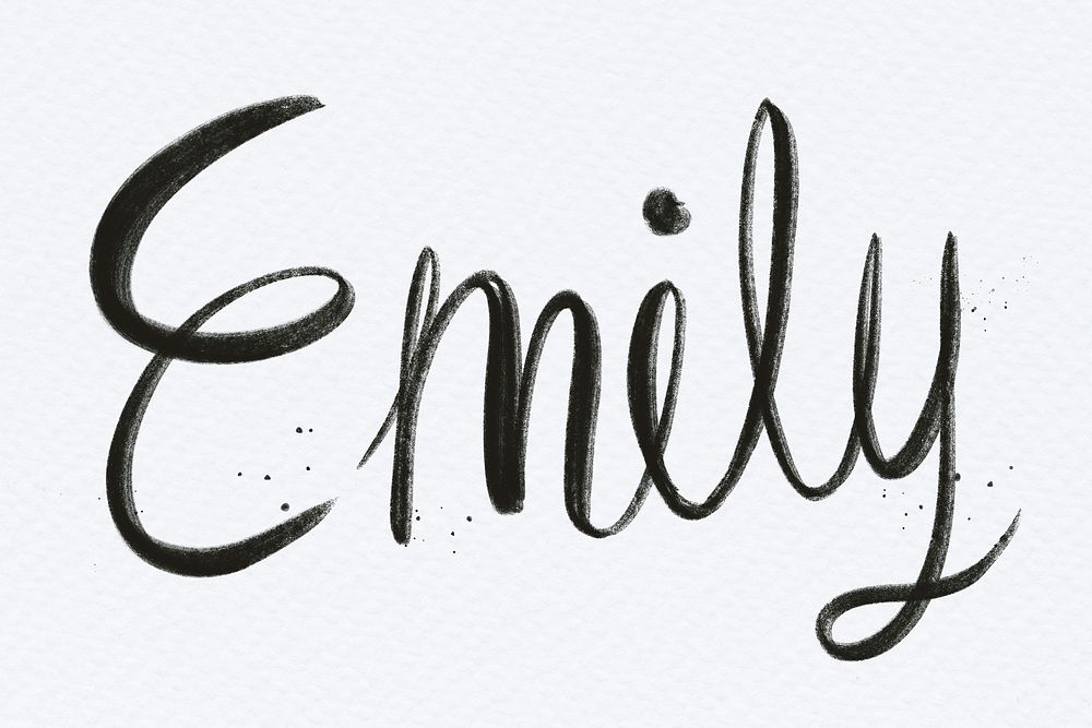 Hand drawn Emily font typography
