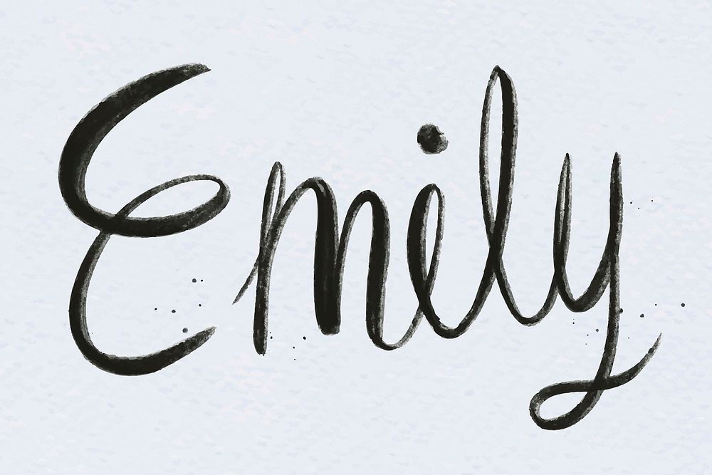 Hand drawn Emily font vector typography