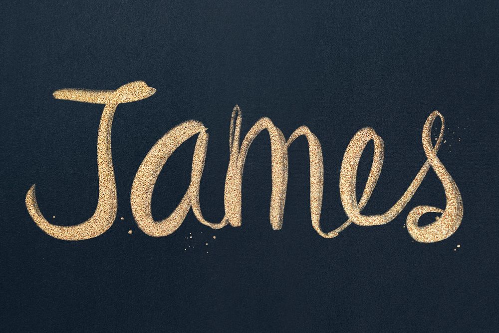 James sparkling gold font typography