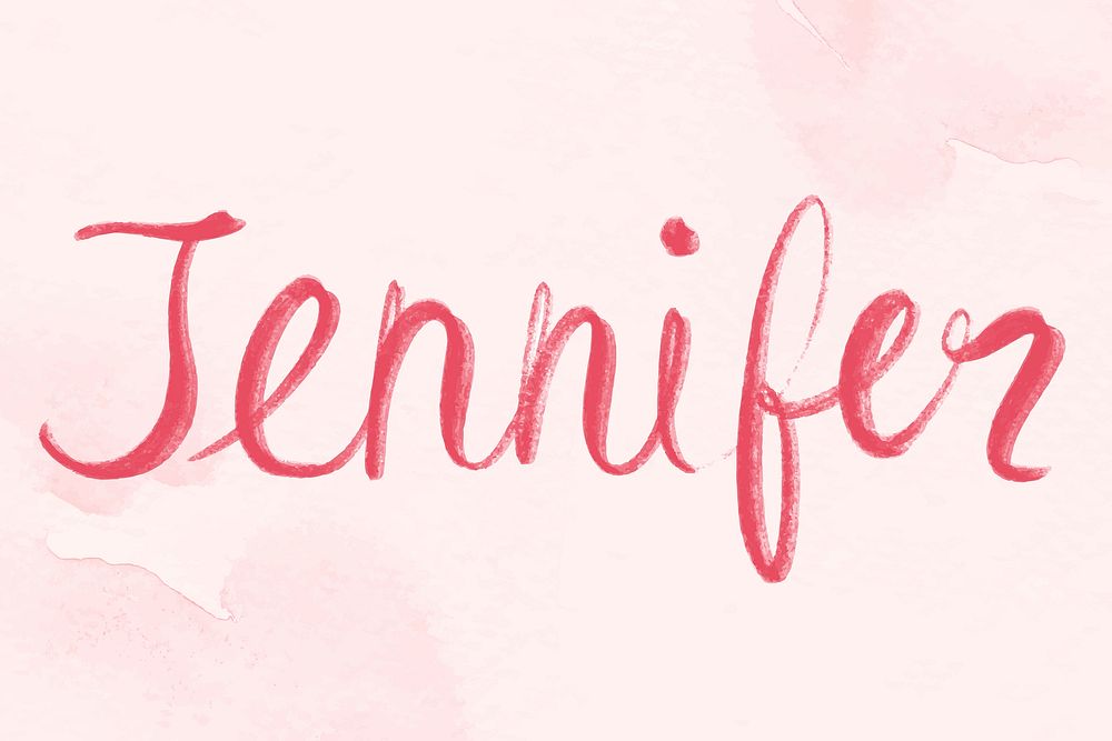 Jennifer pink name script vector font