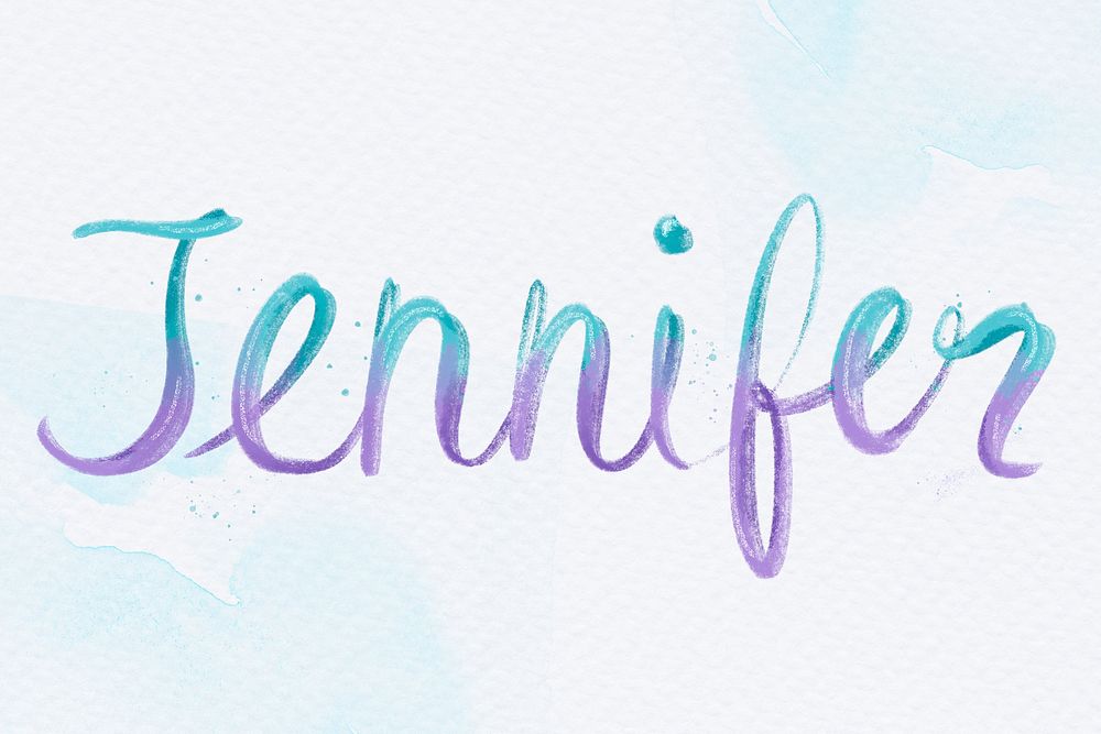 Jennifer name psd word pastel typography
