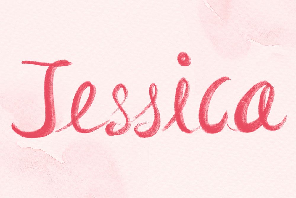 Jessica female name lettering psd font
