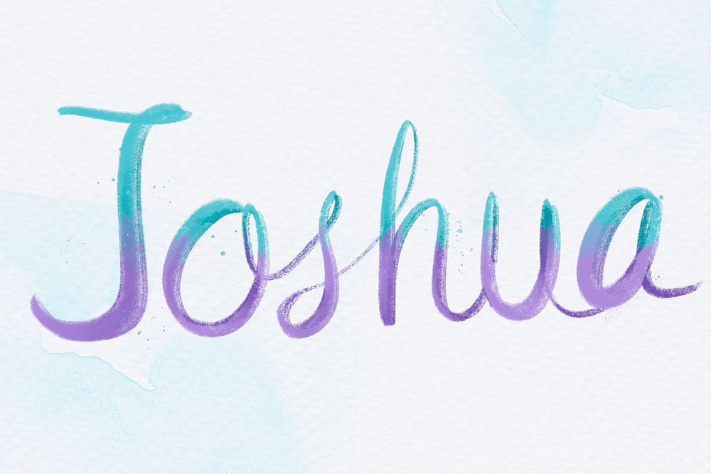 Joshua name word pink psd typography