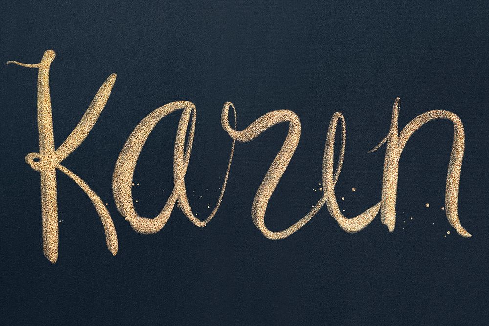 Karen sparkling gold font typography