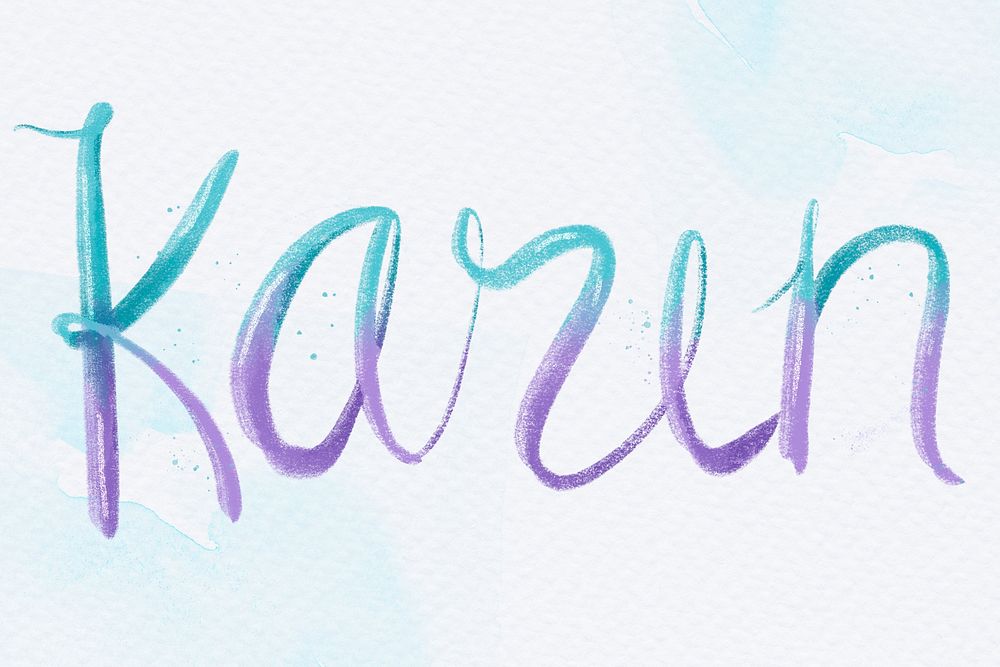 Karen name word typography
