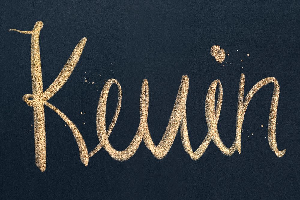 Kevin sparkling gold font typography