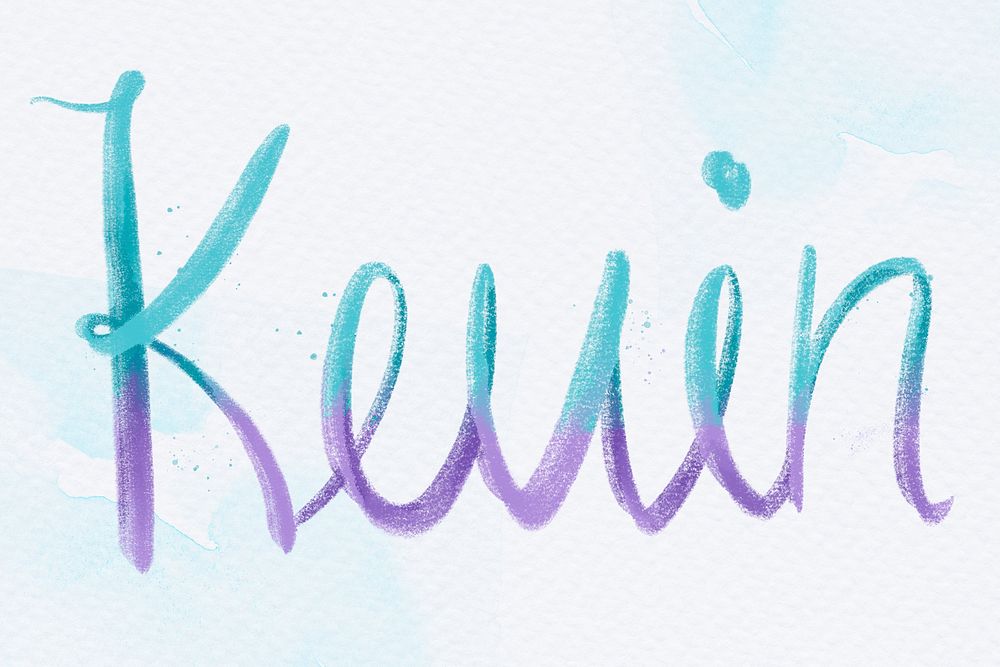 Cursive psd Kevin name script font