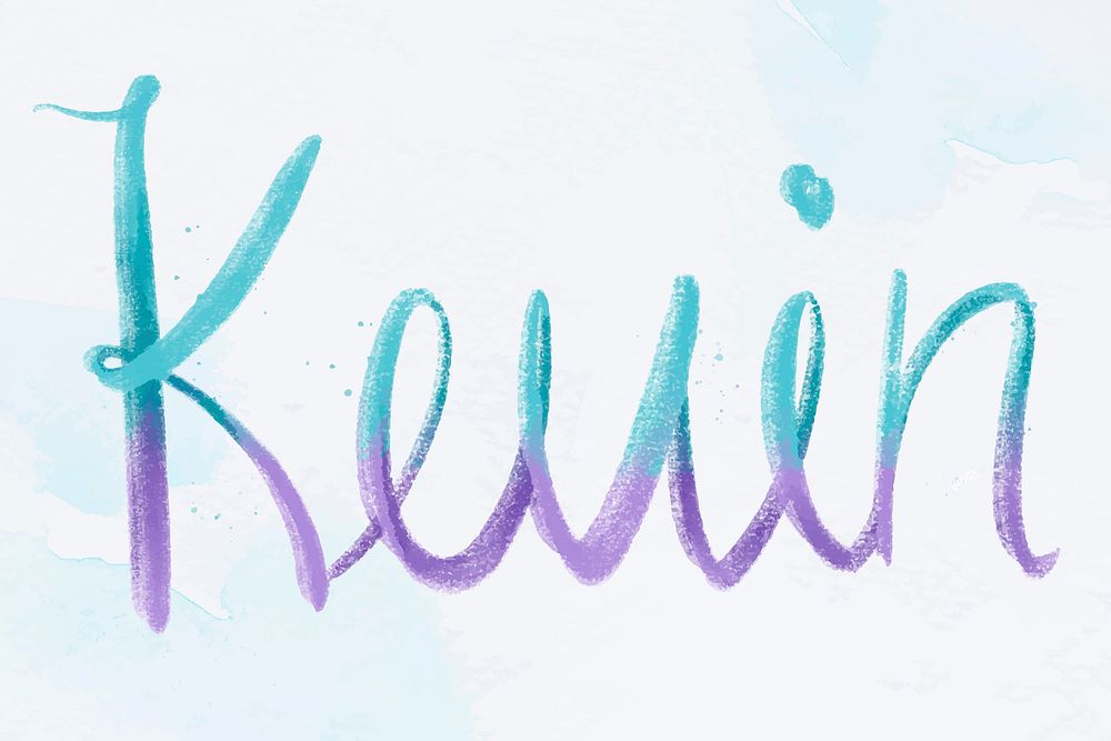 Cursive Kevin name vector script font