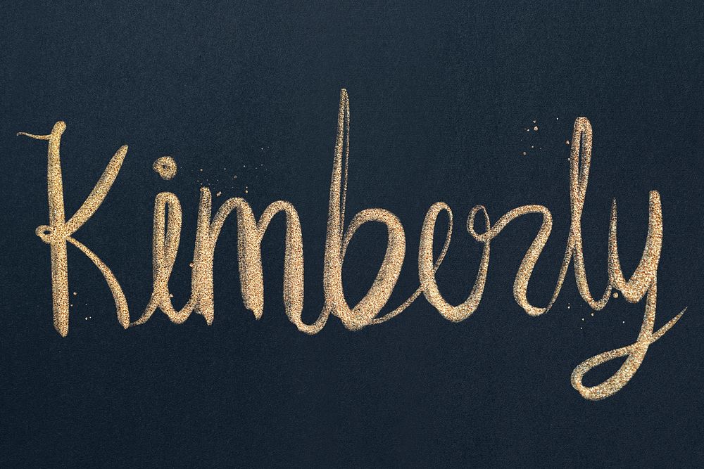 Kimberly sparkling gold psd font typography