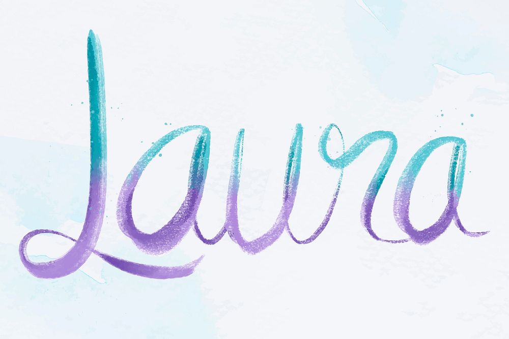 Vector Laura name word pastel typography