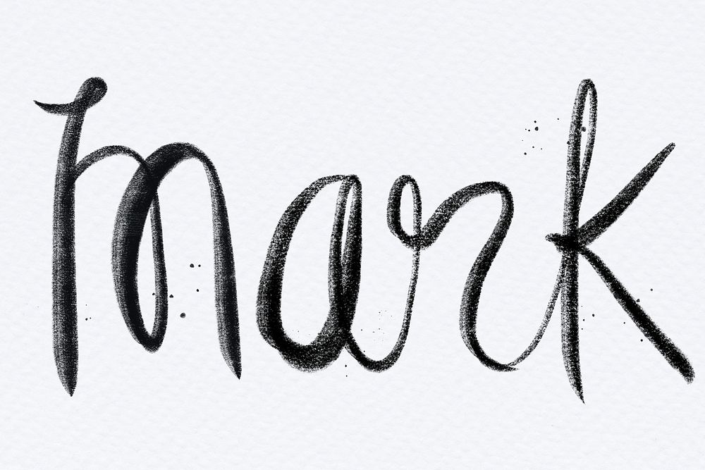 Hand drawn psd Mark font typography