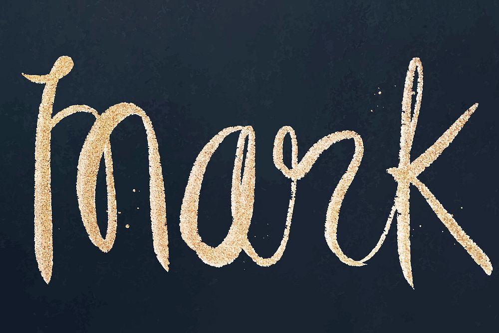 Mark vector sparkling gold font typography