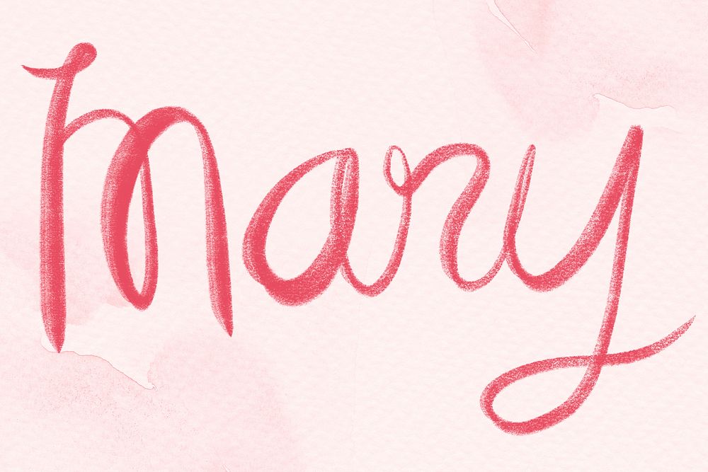 Mary female name lettering font