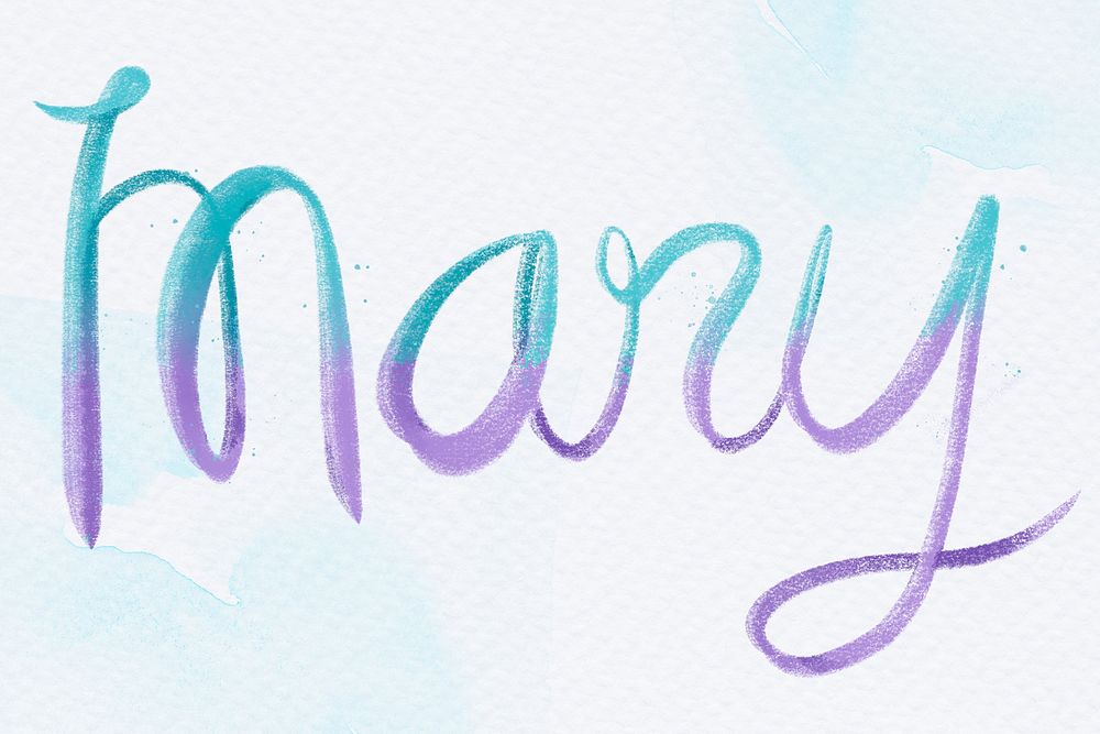 Mary name word typography