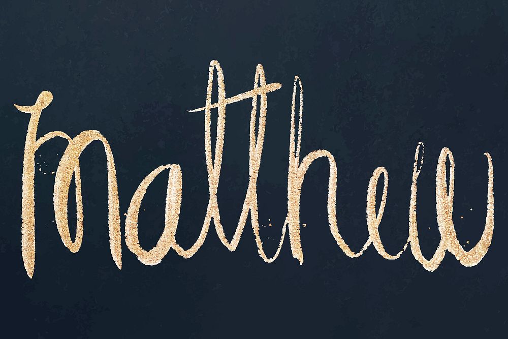 Matthew sparkling gold vector font typography