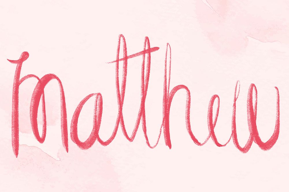 Matthew name pink vector word typography