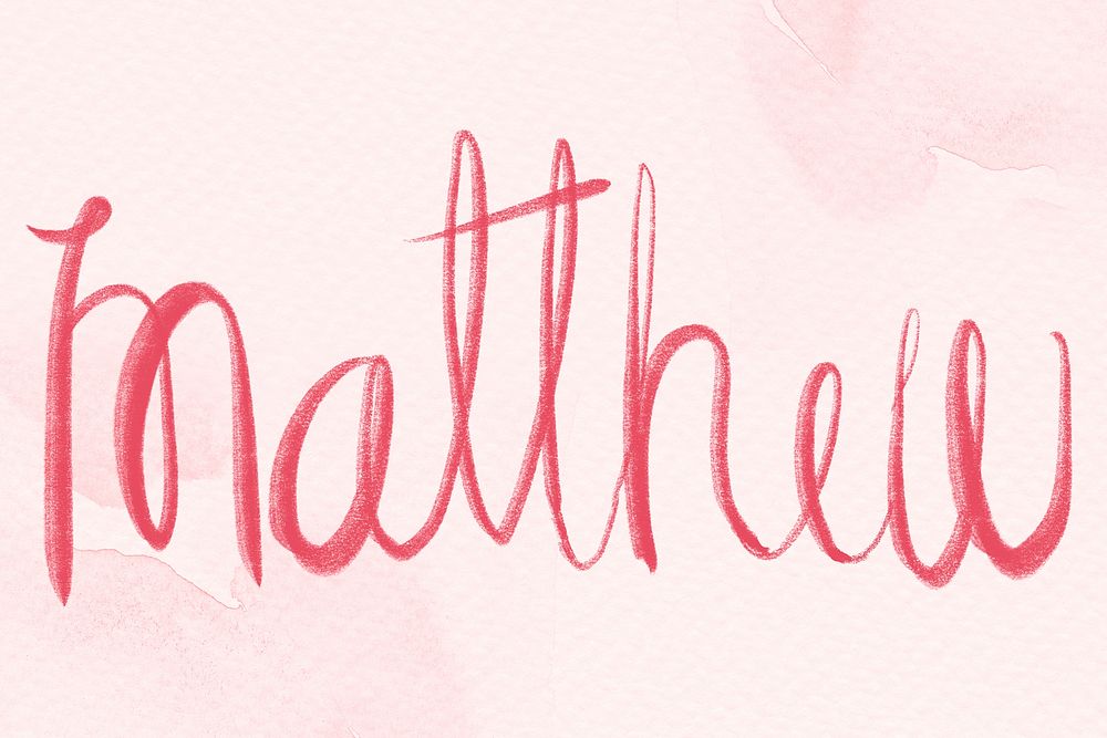 Psd Matthew name pink word typography