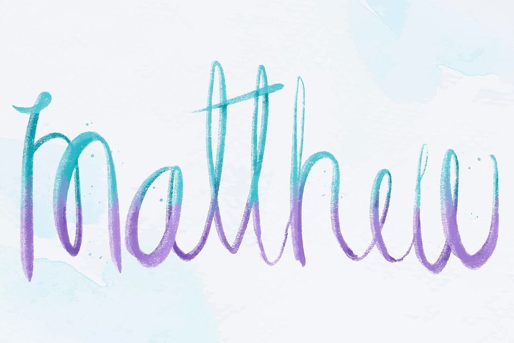 Matthew name vector hand lettering font