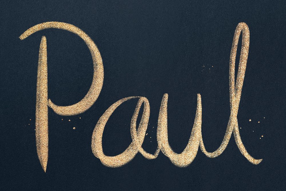 Paul sparkling gold font typography