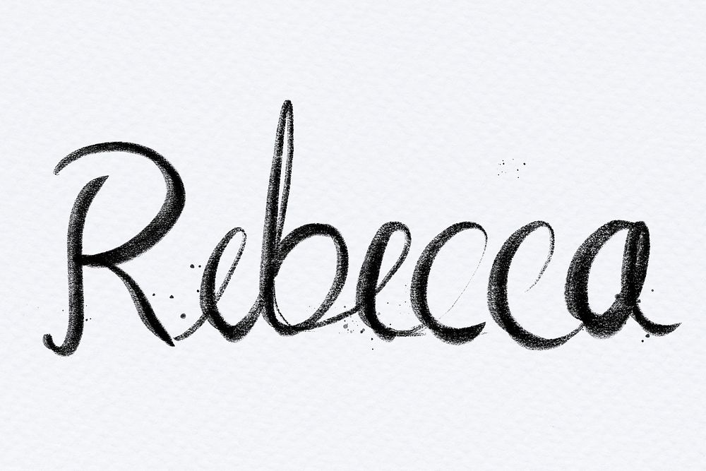 Hand drawn Rebecca font typography