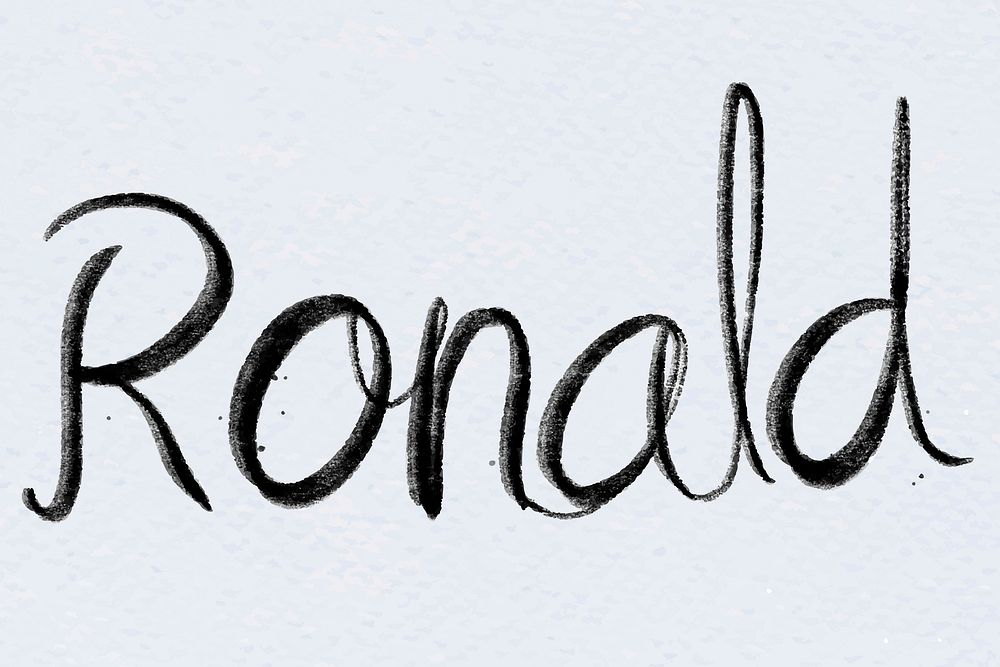 Vector hand drawn Ronald font typography