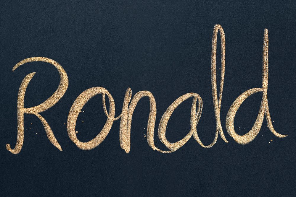 Ronald sparkling gold font typography