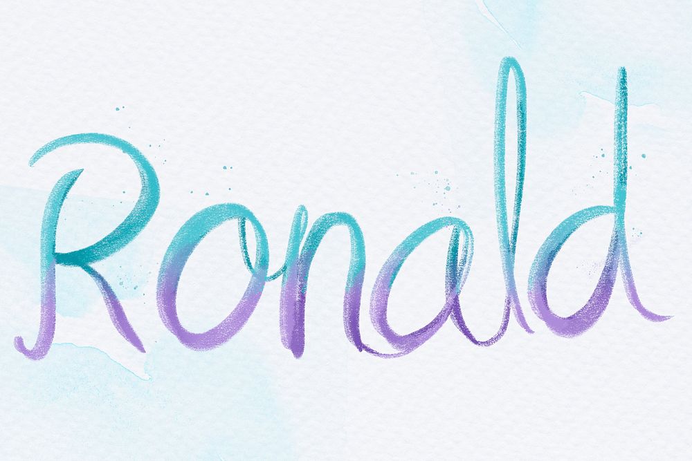 Ronald name hand lettering font