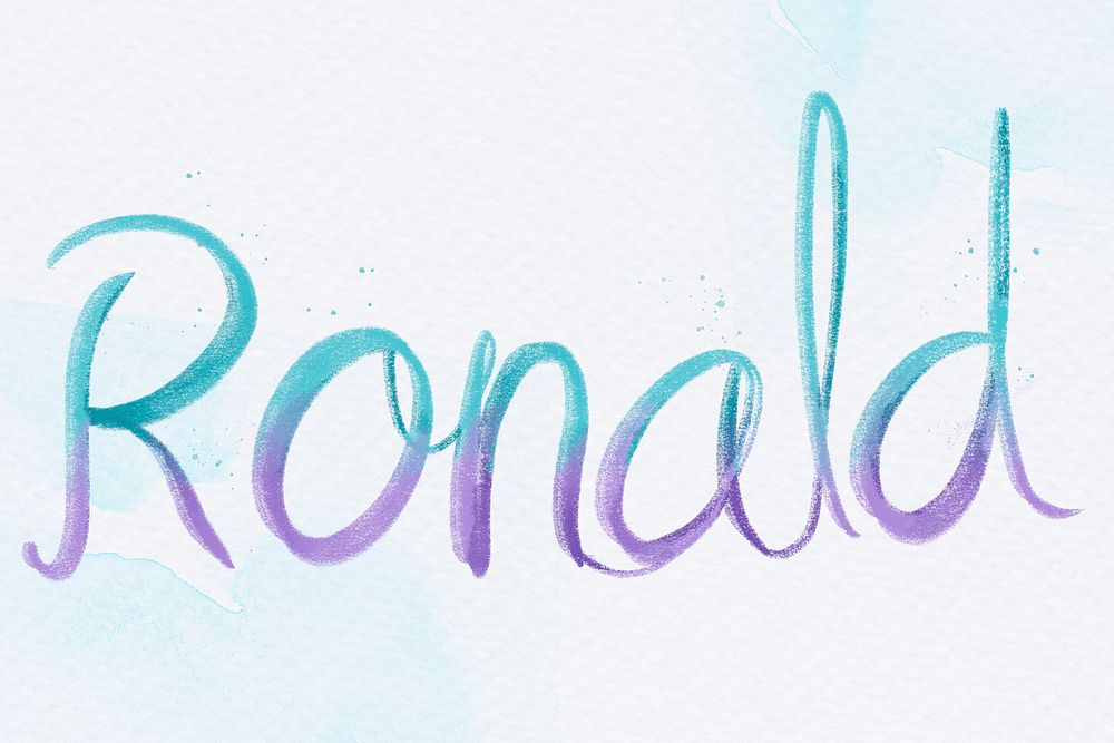 Ronald name hand lettering psd font