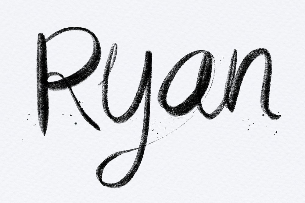 Hand drawn psd Ryan font typography