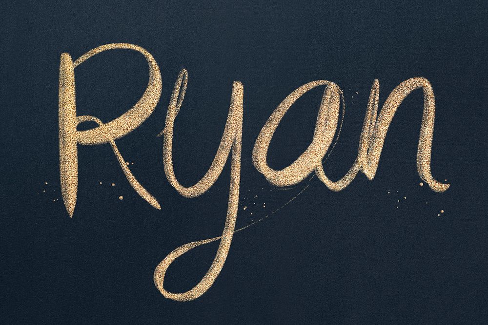 Ryan sparkling gold font typography