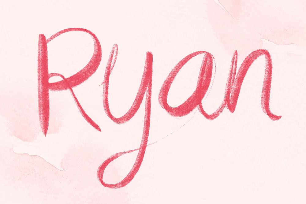 Vector Ryan male name calligraphy font