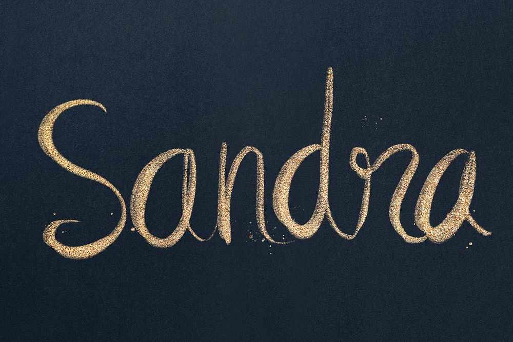 Sandra sparkling gold font typography