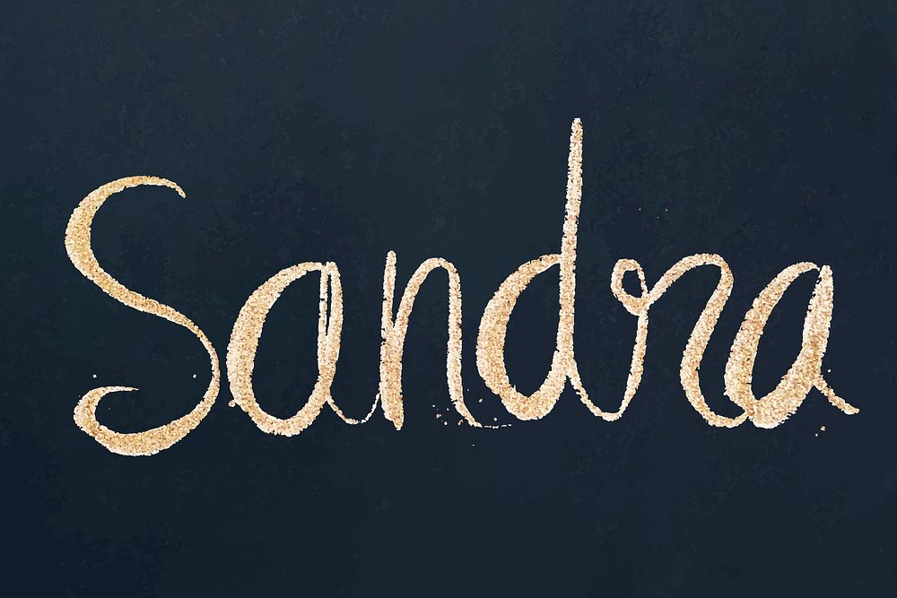 Sandra vector sparkling gold font typography
