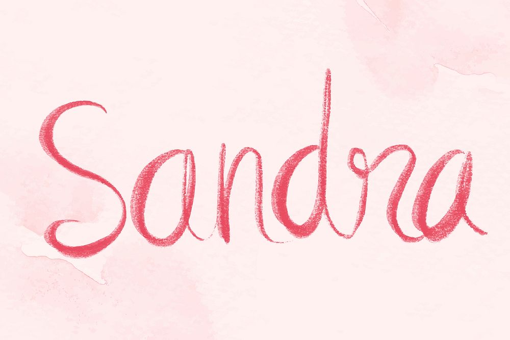 Sandra name vector hand lettering font