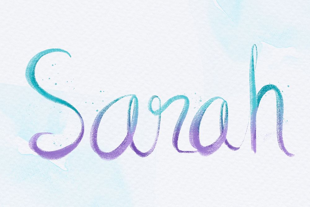 Sarah name psd script pastel font