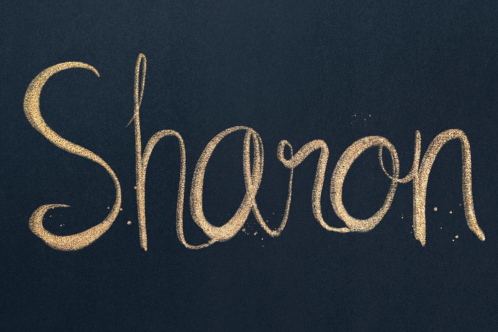 Sharon sparkling gold font typography