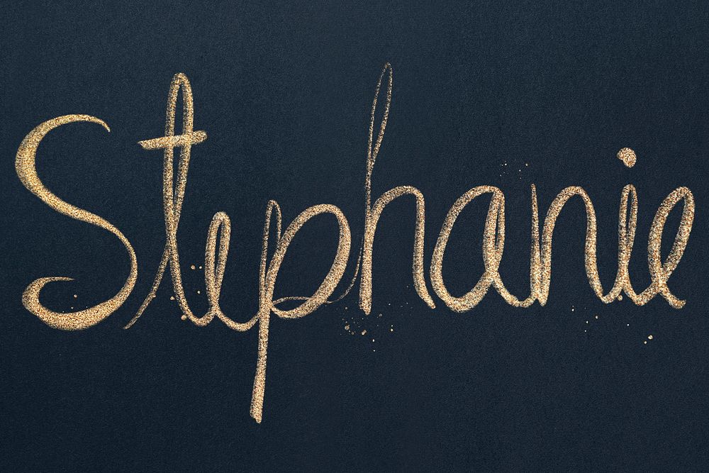 Stephanie sparkling gold font typography