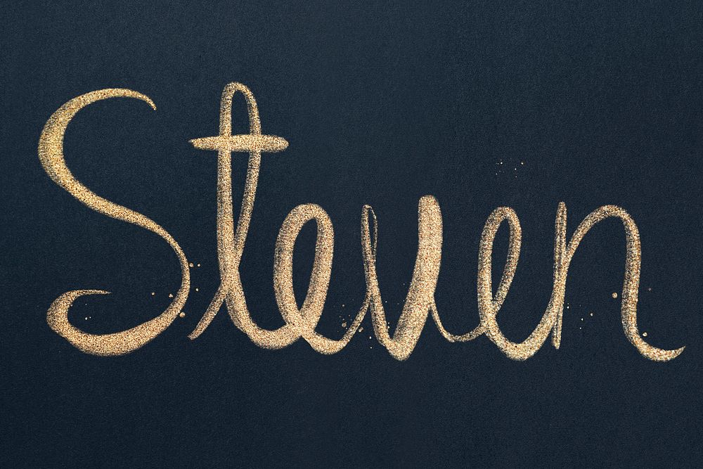 Steven sparkling gold font typography