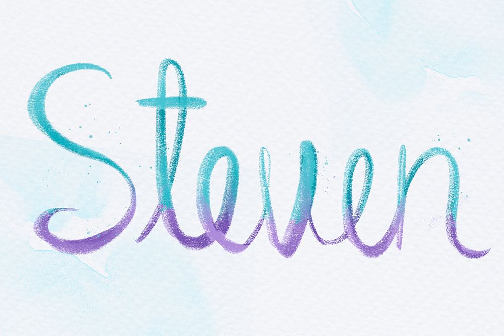 Steven name hand lettering psd font