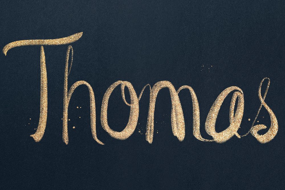 Thomas sparkling gold font typography