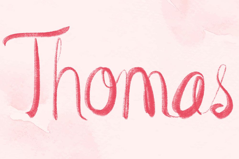 Thomas male name vector calligraphy font