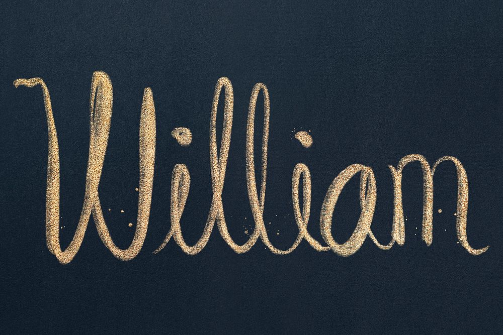 William sparkling gold font typography