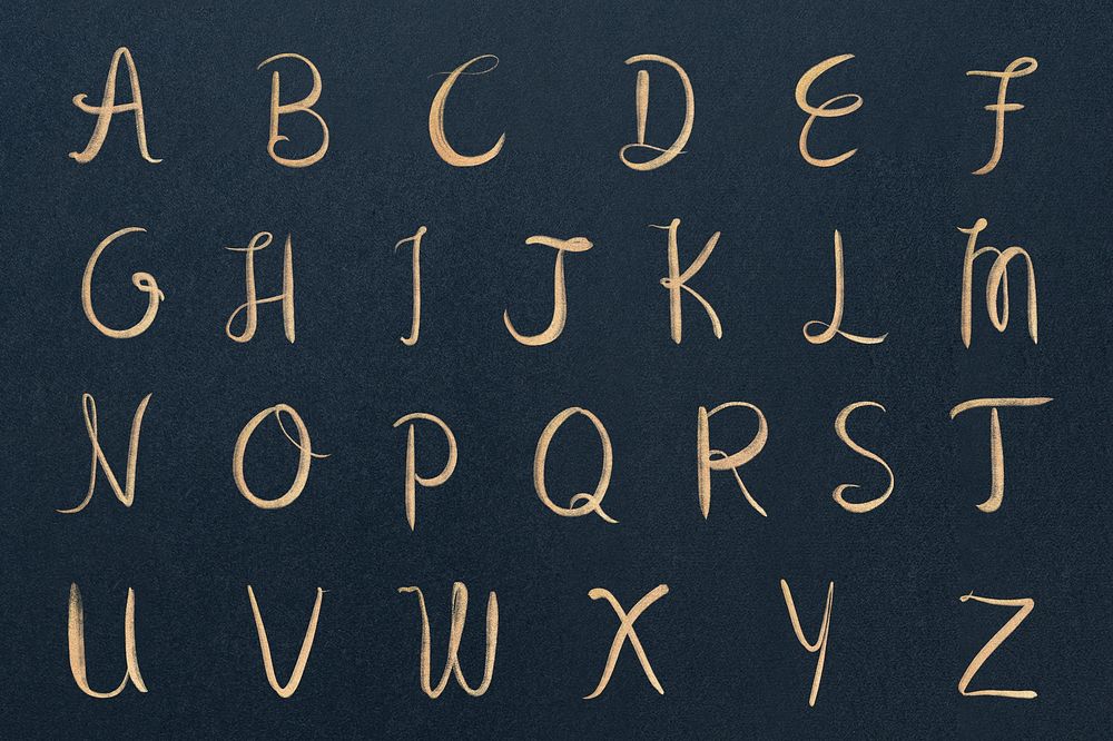 Hand drawn capital alphabet set typography font